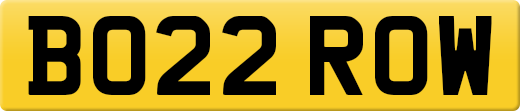 BO22 ROW private number plate
